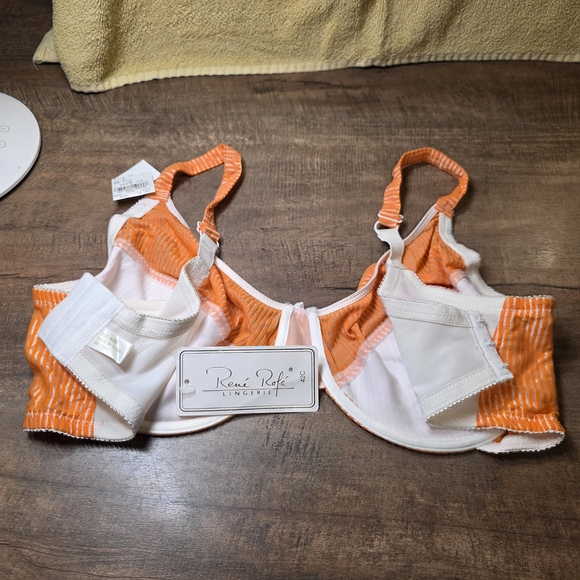 Rene Rofe Orange and White Striped Bra - Picture 3 of 3